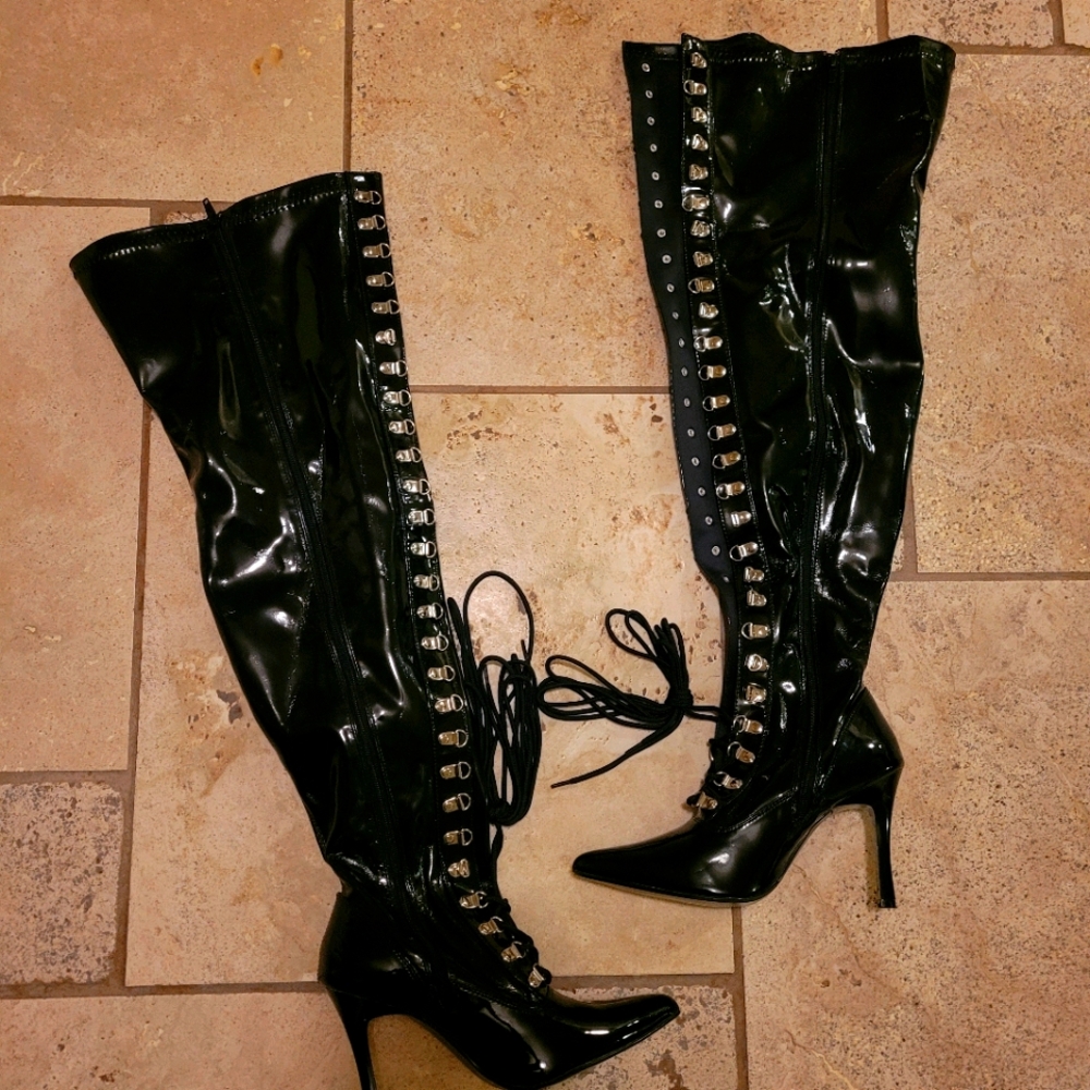 Funtasma Dominatrix Shoes Black Thigh High Boots